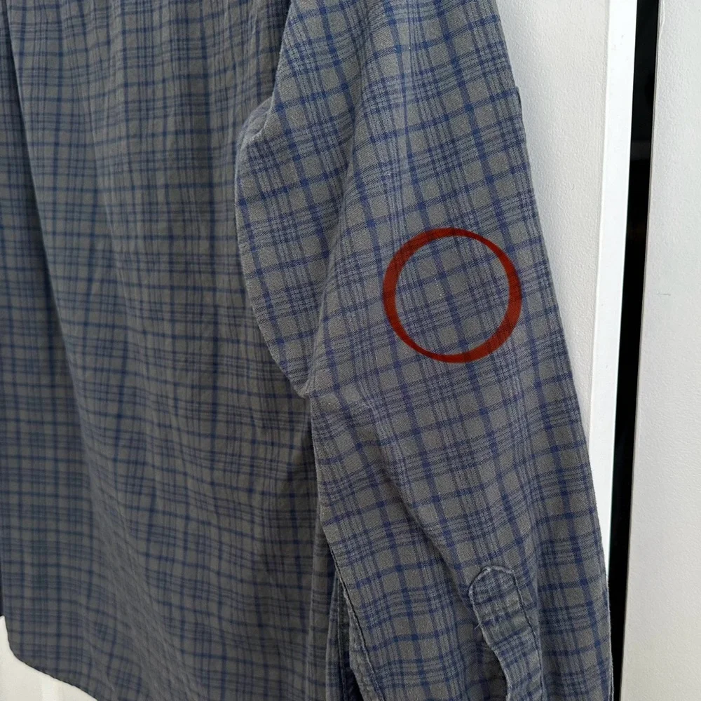 Tommy Hilfiger Green & Navy Checkered Plaid Button Down Shirt